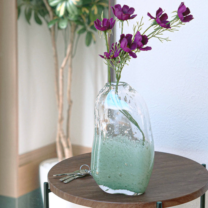 花瓶DGマコベース幅11.5×奥行7.5×高さ20cmガラス