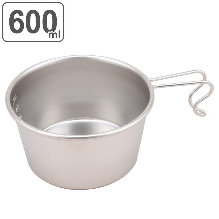 シェラカップ600mlステンレス製目盛り付18-8ステンシェラカッププリグレース