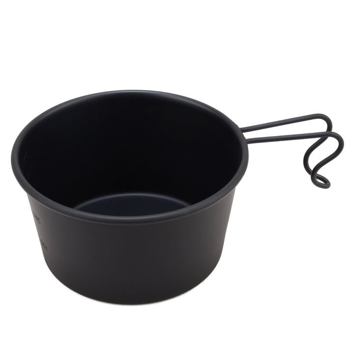 シェラカップ600mlステンレス製目盛り付18-8ブラックシェラカッププリグレース