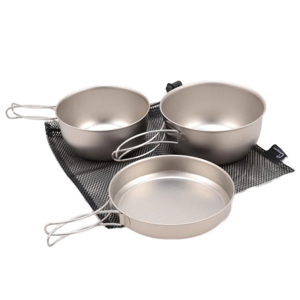 クッカー3点入チタンクッカー収納袋付プリグレース