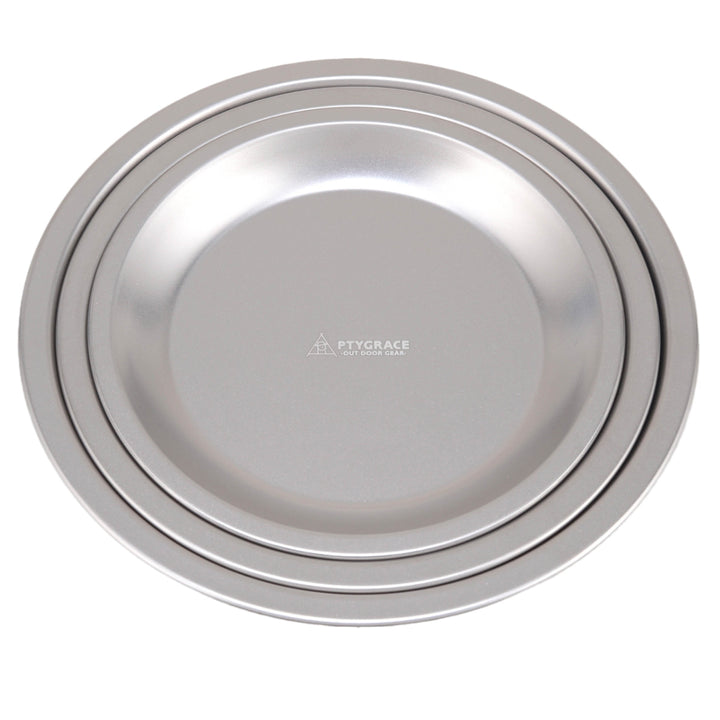 アウトドア食器丸型プレート18.5cmチタン製プリグレース