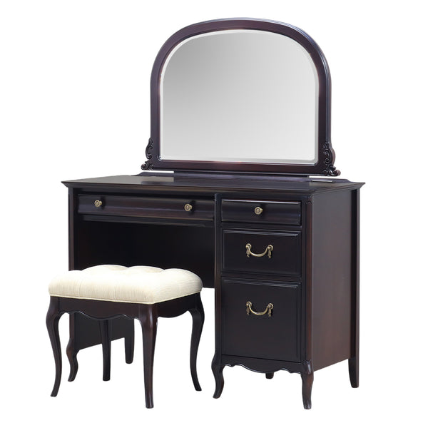 ドレッサーデスク幅100cm3点セットミラーナ木製猫脚