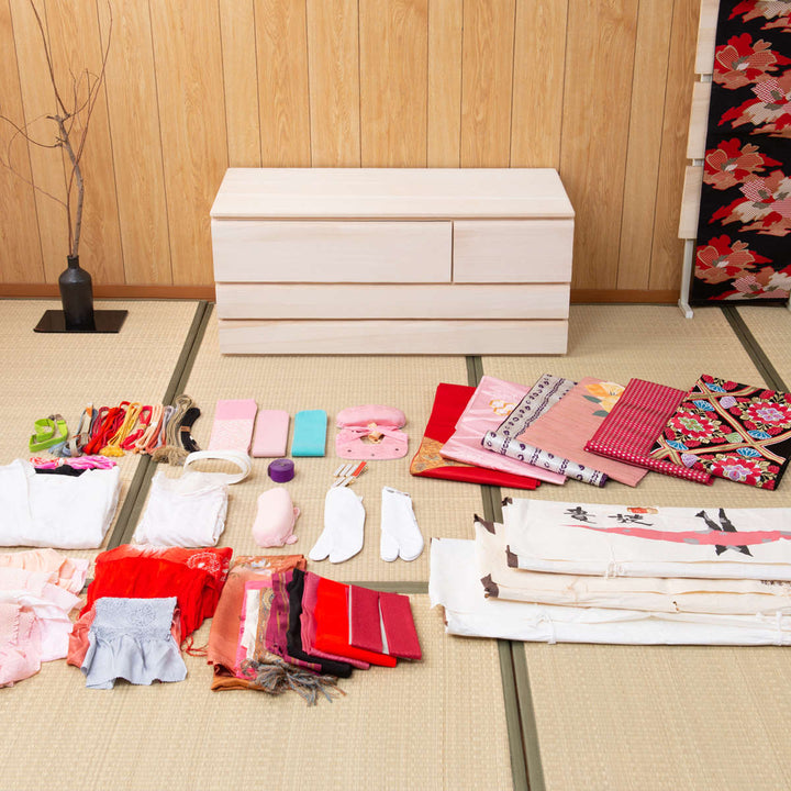 桐洋風チェスト幅100.5cm3段4杯生地仕上げ日本製完成品