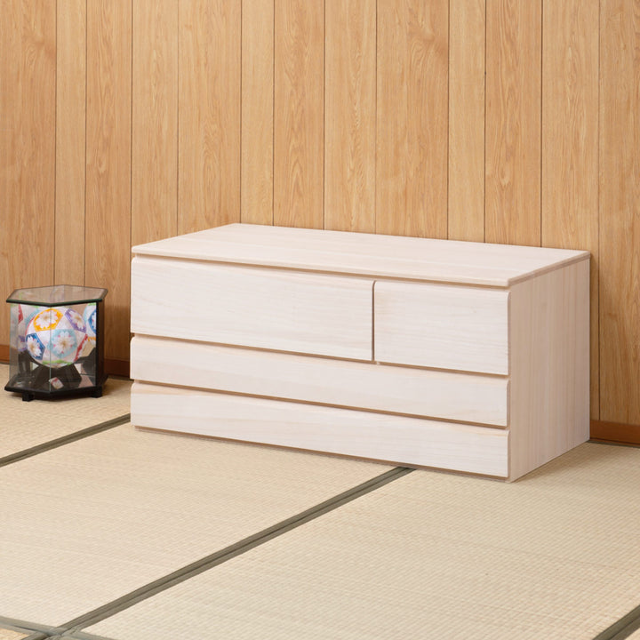 桐洋風チェスト幅100.5cm3段4杯生地仕上げ日本製完成品