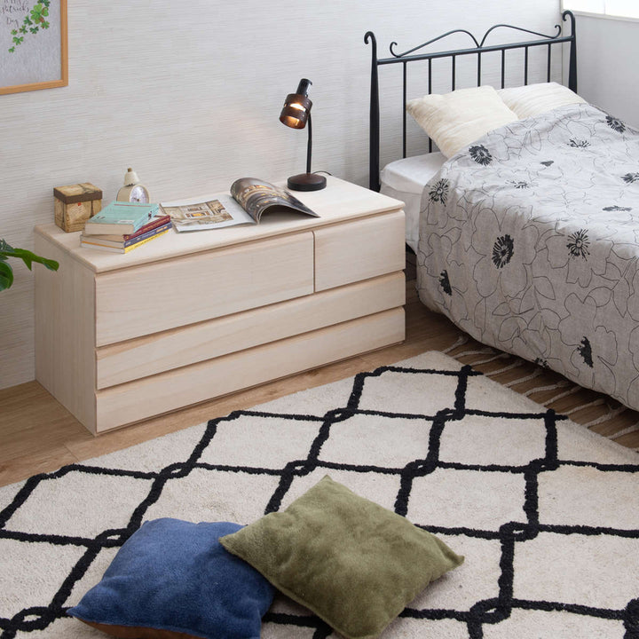 桐洋風チェスト幅100.5cm3段4杯生地仕上げ日本製完成品