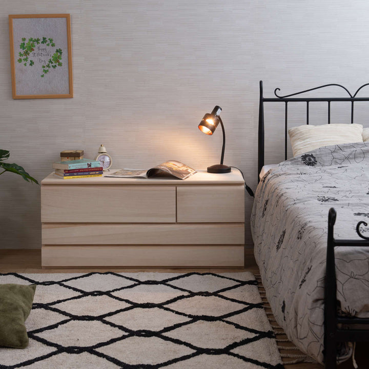 桐洋風チェスト幅100.5cm3段4杯生地仕上げ日本製完成品