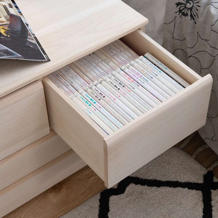 桐洋風チェスト幅100.5cm3段4杯生地仕上げ日本製完成品