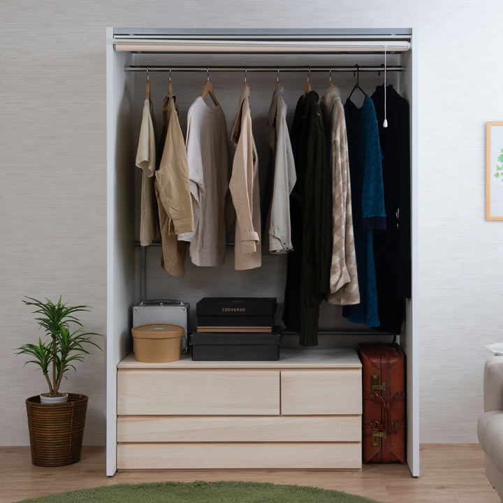 桐洋風チェスト幅100.5cm3段4杯生地仕上げ日本製完成品