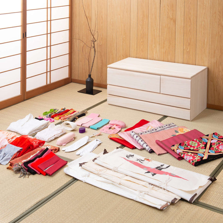 桐洋風チェスト幅100.5cm3段4杯生地仕上げ日本製完成品