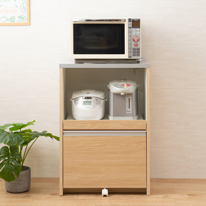 レンジ台カウンタータイプスライドストッカー付幅60cm