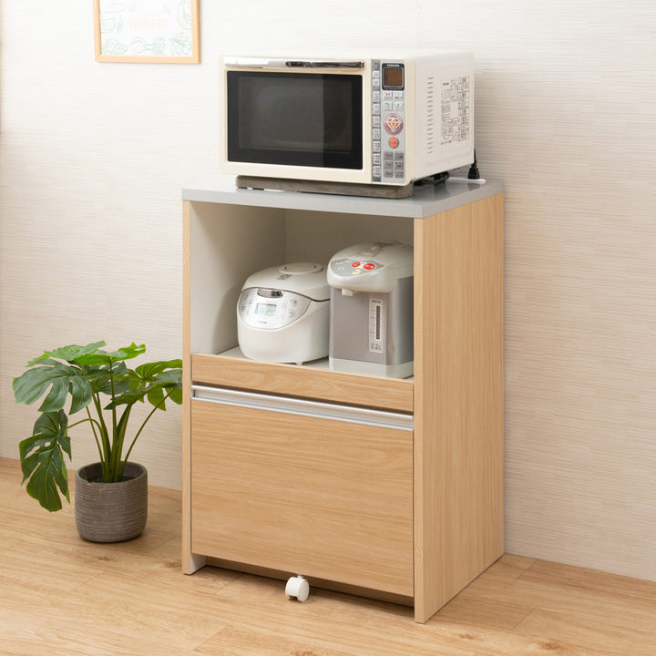 レンジ台カウンタータイプスライドストッカー付幅60cm