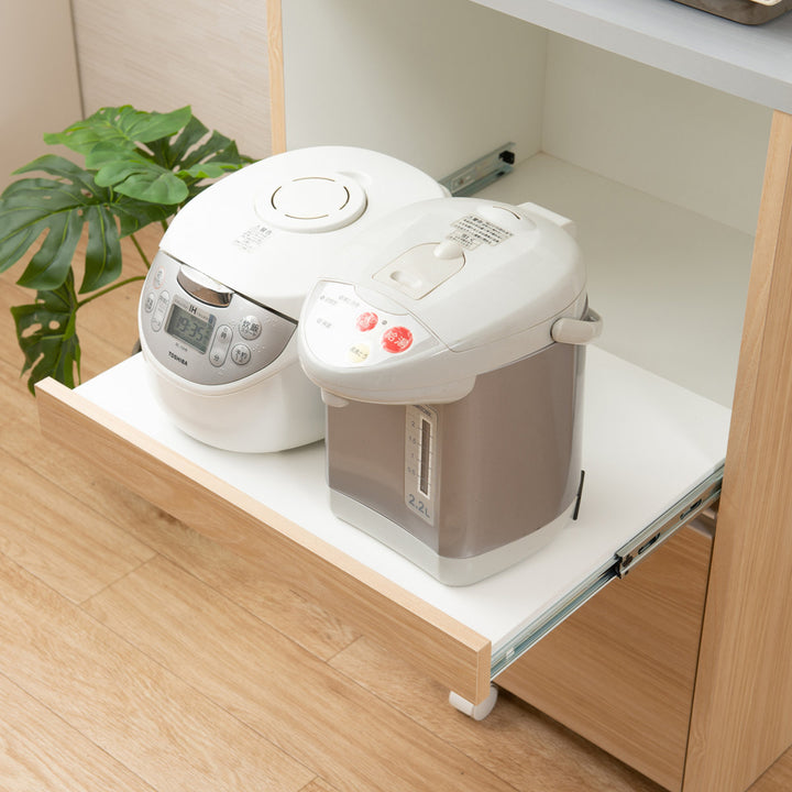 レンジ台カウンタータイプスライドストッカー付幅60cm