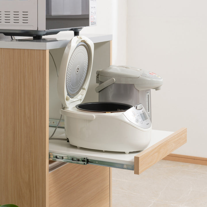 レンジ台カウンタータイプスライドストッカー付幅60cm