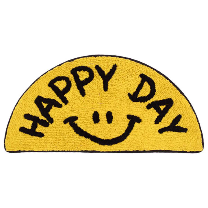 玄関マット室内用35×70cmセミサークルマットスマイル