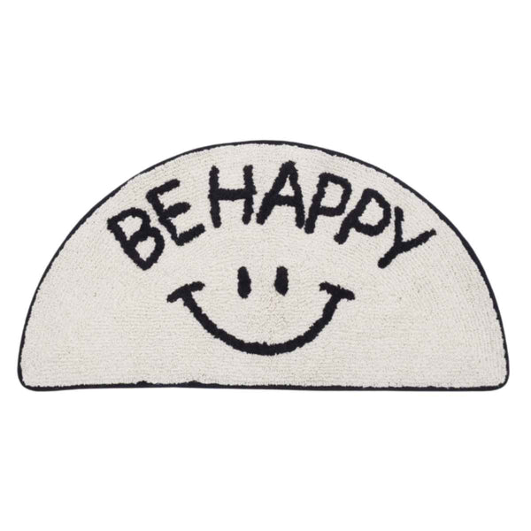 玄関マット室内用35×70cmセミサークルマットスマイル