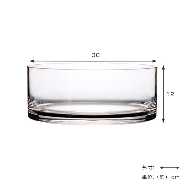 花瓶割れないガラスPVシリンダー直径30×高さ12cm
