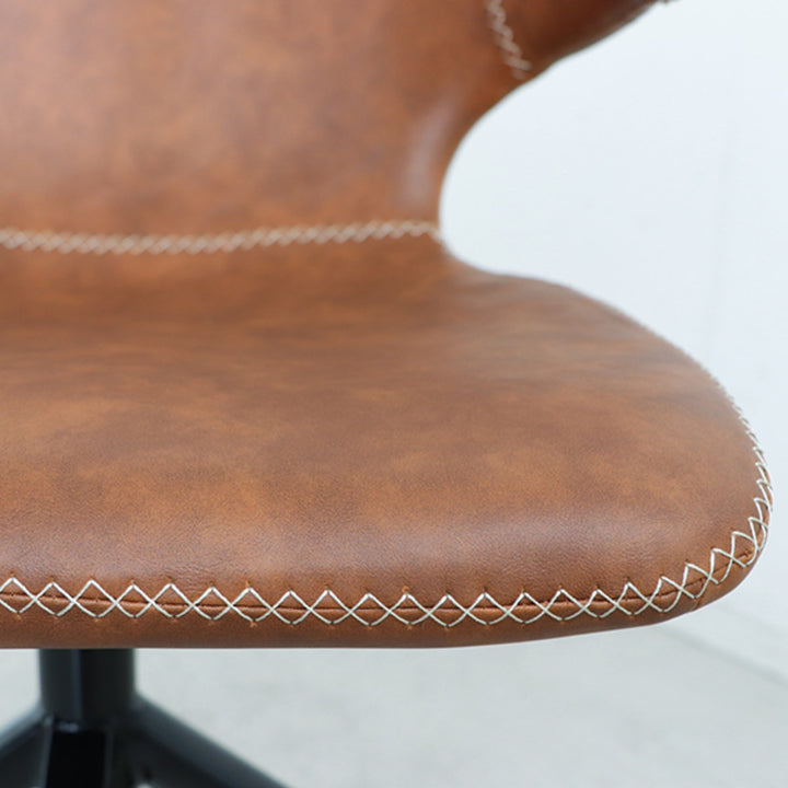 チェア座面高44cm回転レザー調アーマー