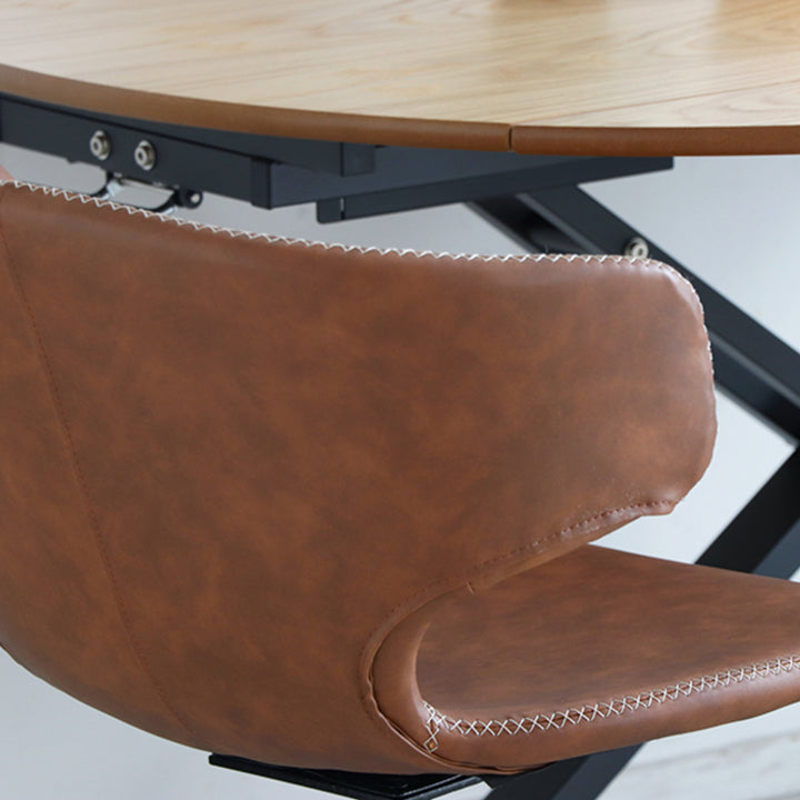 チェア座面高44cm回転レザー調アーマー