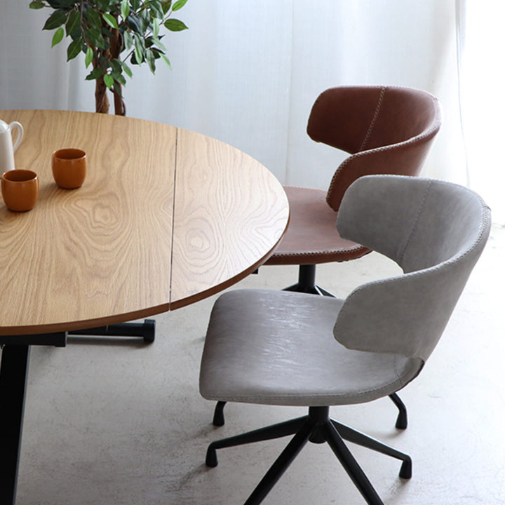 チェア座面高44cm回転レザー調アーマー