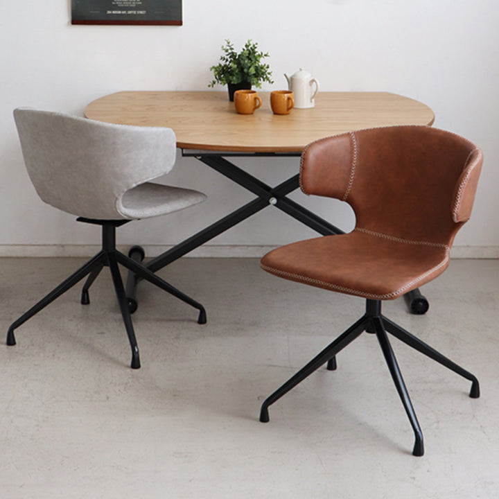 チェア座面高44cm回転レザー調アーマー