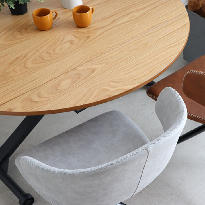 チェア座面高44cm回転レザー調アーマー