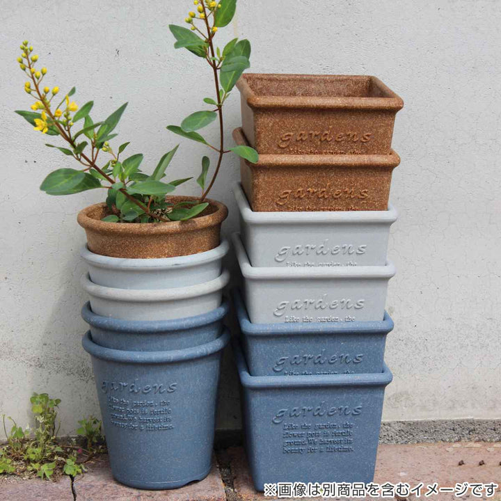 植木鉢エコポット角型木粉入り幅15cm