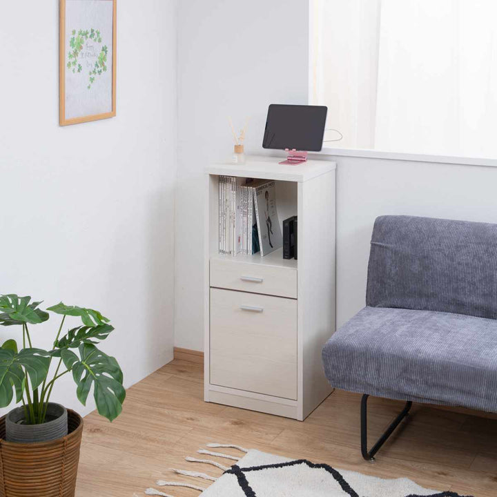 カウンター下収納幅40cmオープンタイプ引出し付日本製完成品