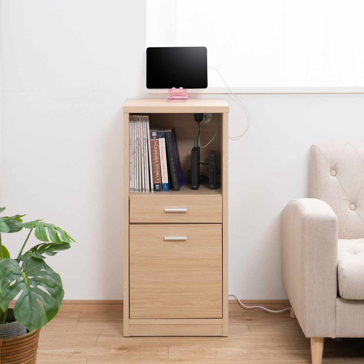 カウンター下収納幅40cmオープンタイプ引出し付日本製完成品