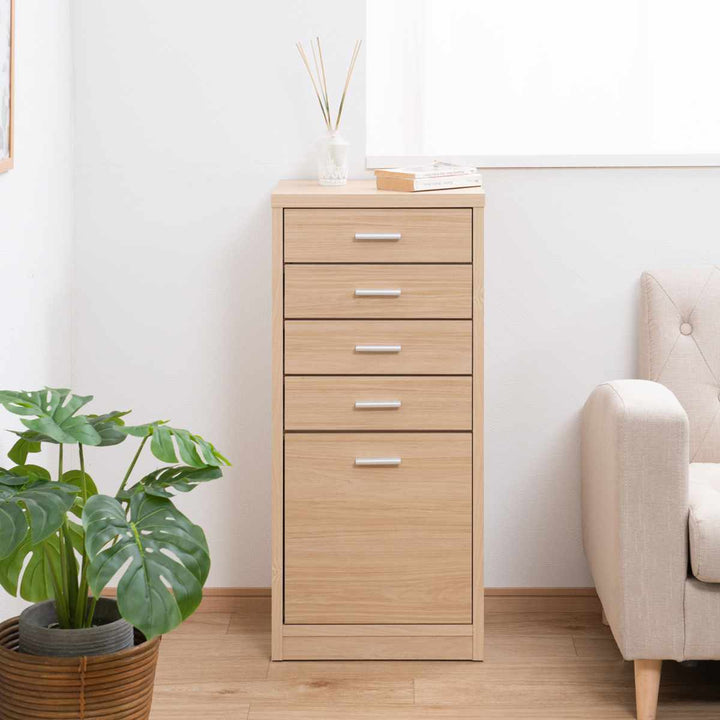 カウンター下収納幅40cmチェスト5段日本製完成品