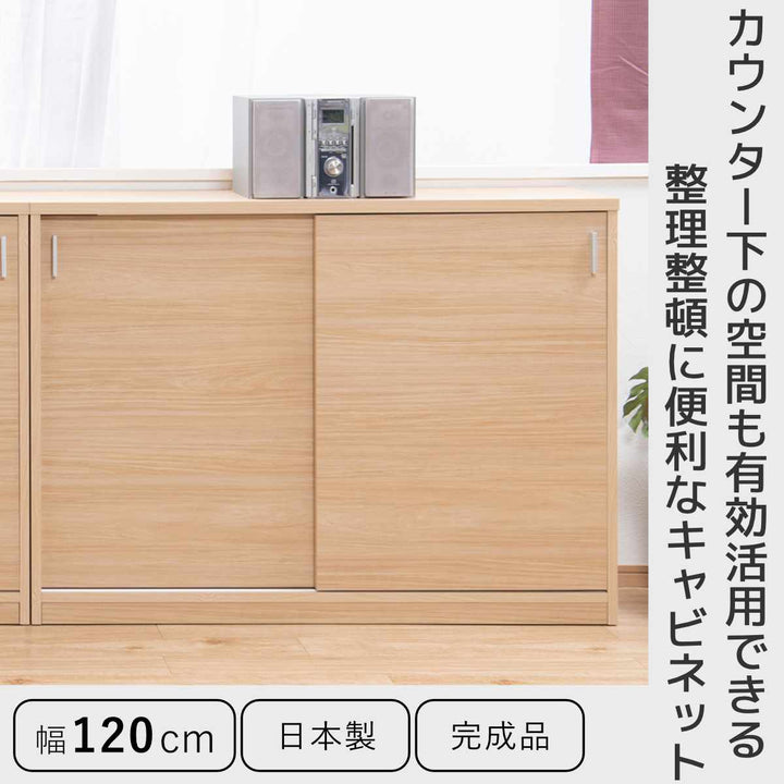 カウンター下収納幅120cm引戸タイプ日本製完成品