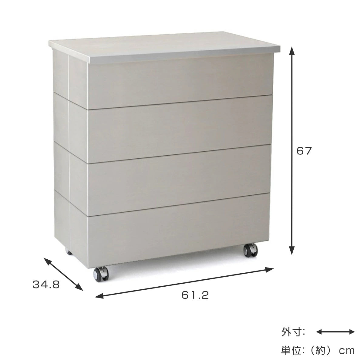 ゴミ箱 90L CUBOID ダブルステンレス蓋 – ハウジー