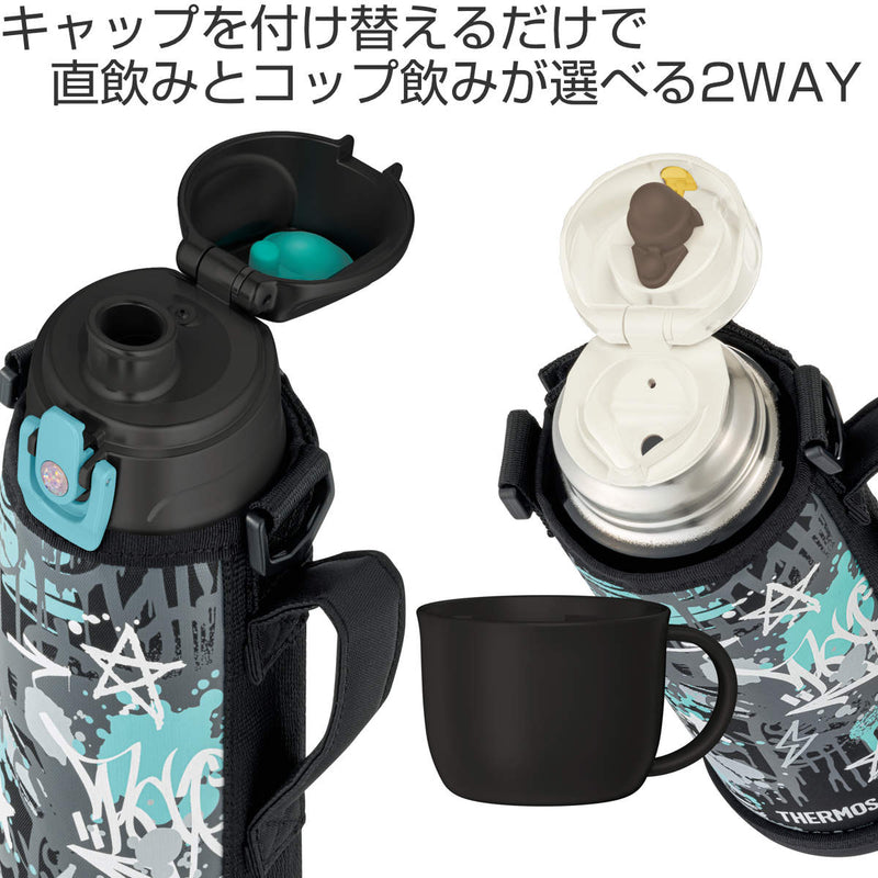 サーモス 水筒 1L 2way コップ付き 直飲み ステンレス FJJ-1001WF