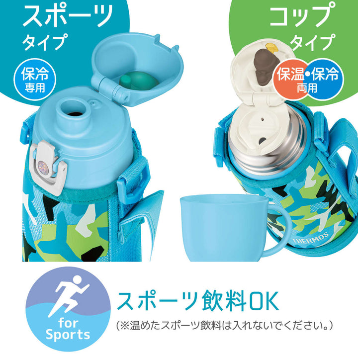 サーモス水筒600ml2wayコップ付き直飲みステンレスFJJ-601WF