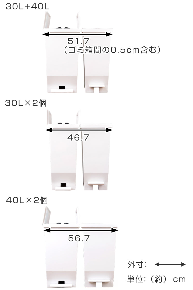 ゴミ箱40Lエバン両開きペダルペール