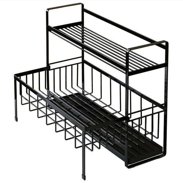 山崎実業tower水切りラックスペース広がる伸縮2段タワー