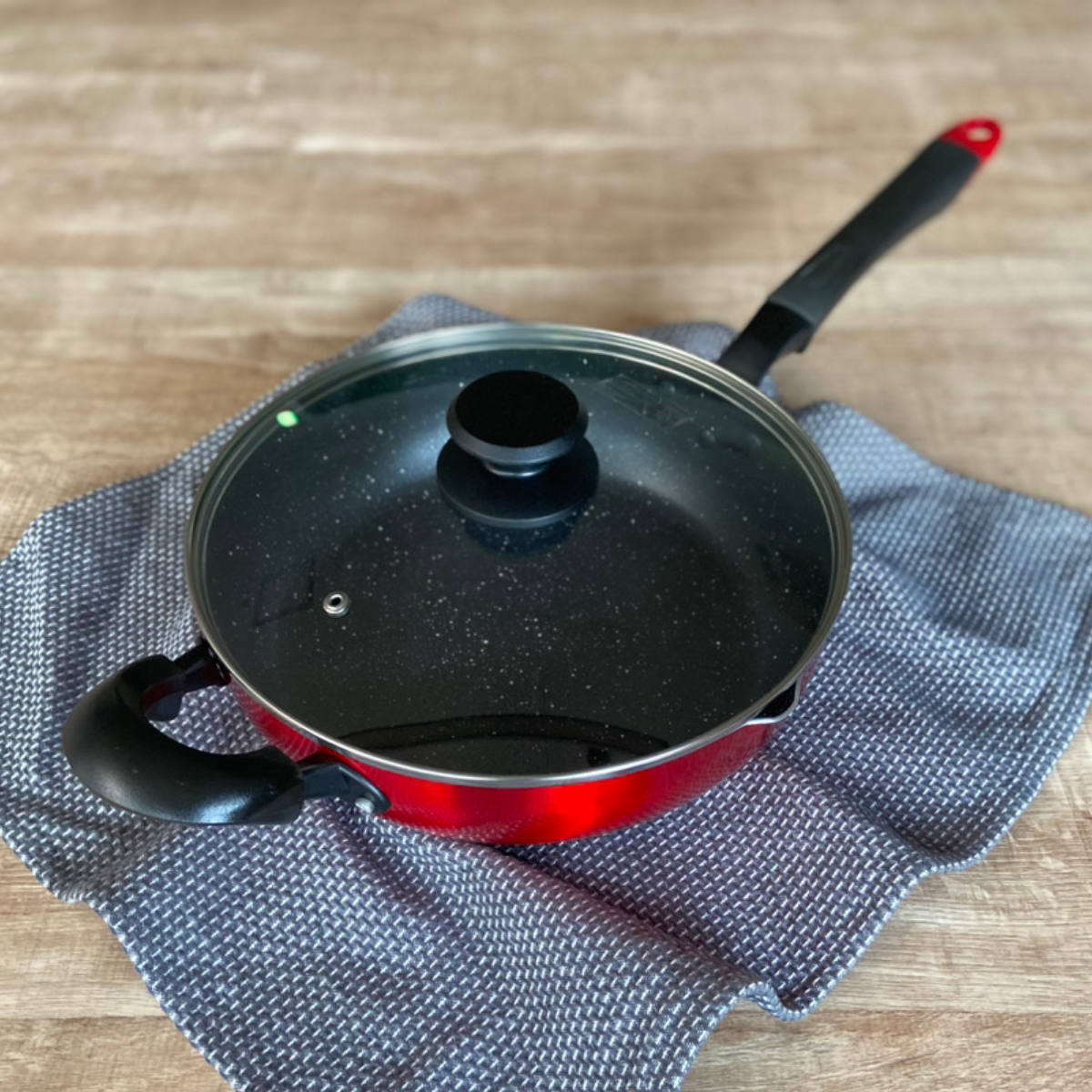 深型フライパン 26cm IH対応 深型 グッドフル 持ち手付き ガラス蓋付き