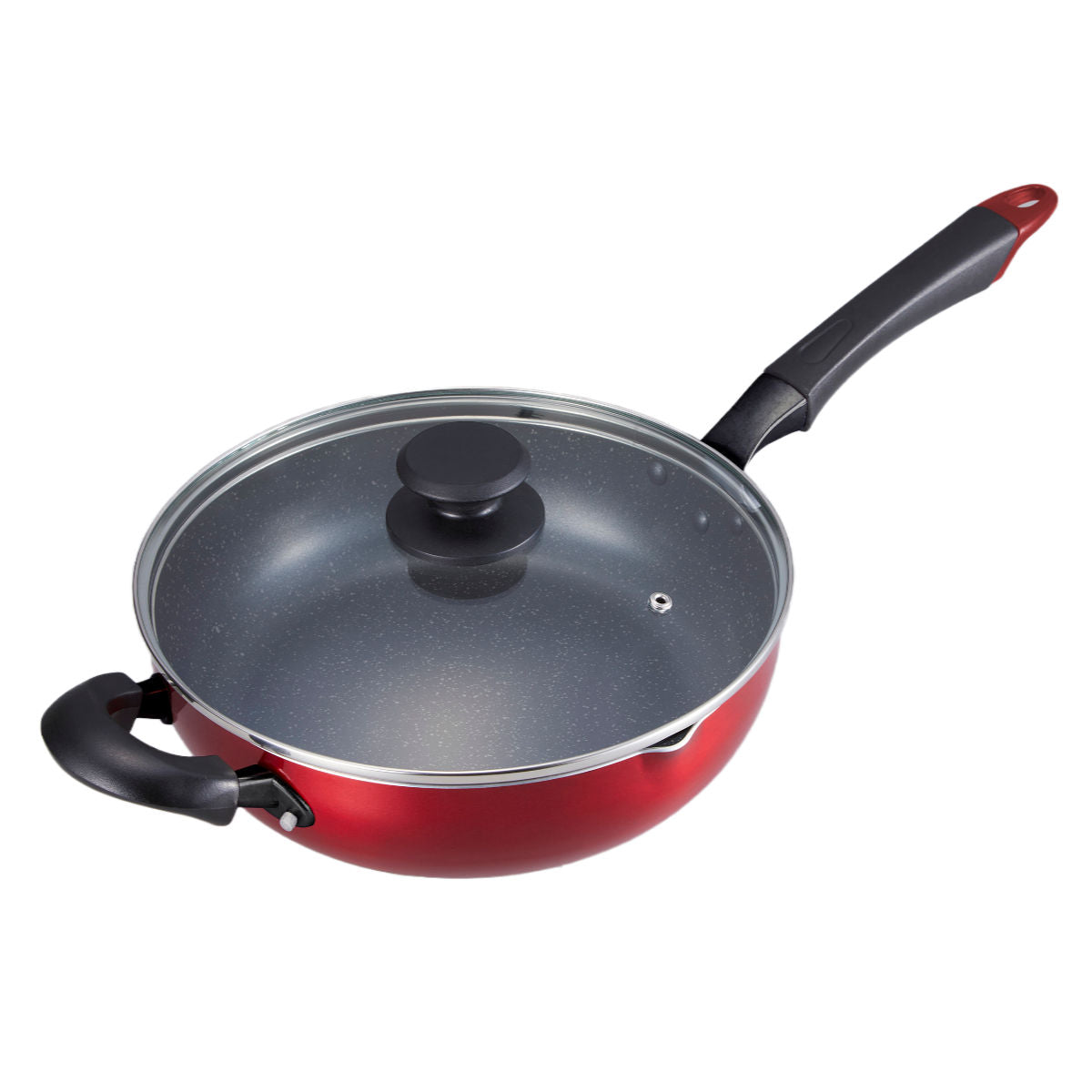 深型フライパン 26cm IH対応 深型 グッドフル 持ち手付き ガラス蓋付き