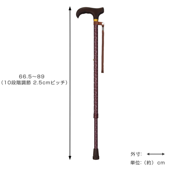 杖ベーシック伸縮軽量女性おしゃれステッキ介護