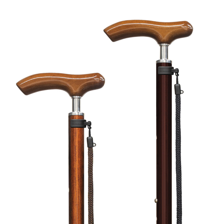 杖スレンダーネックステッキ伸縮木目軽量おしゃれ介護