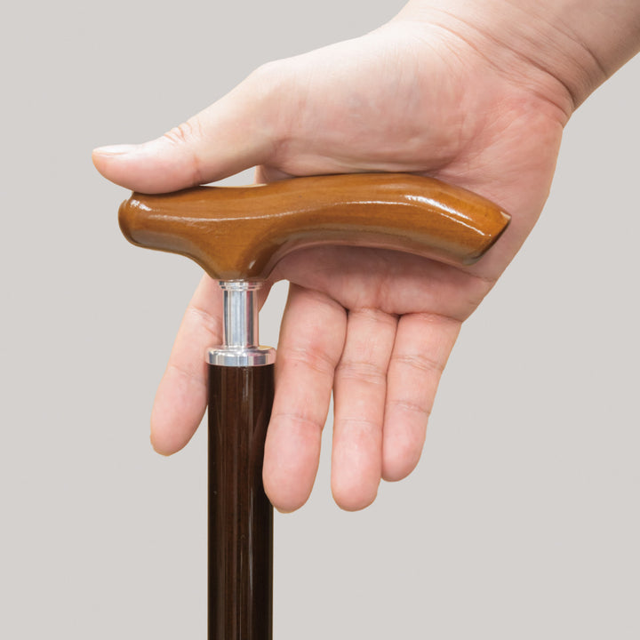 杖スレンダーネックステッキ伸縮木目軽量おしゃれ介護