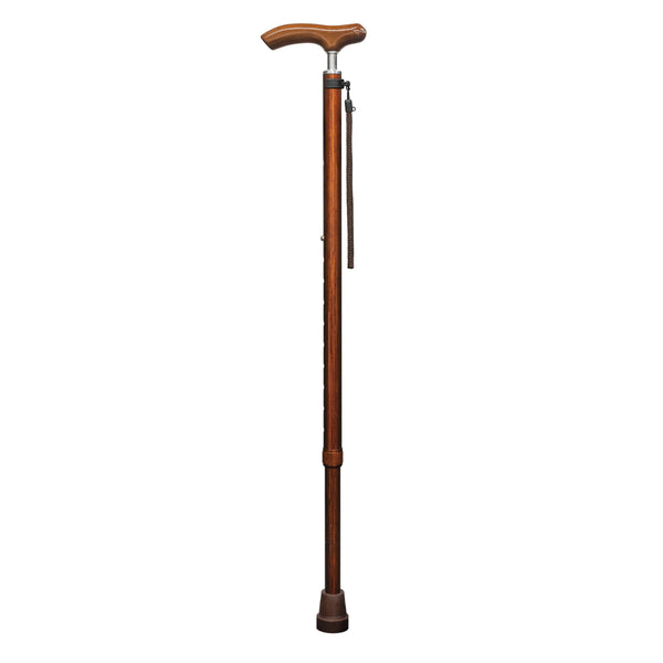 杖スレンダーネックステッキ伸縮木目軽量おしゃれ介護