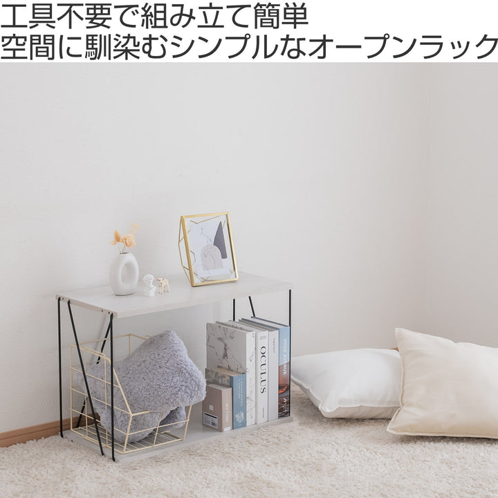 EZBOワイヤーラック2段幅61cm工具不要簡単組立モノトーン