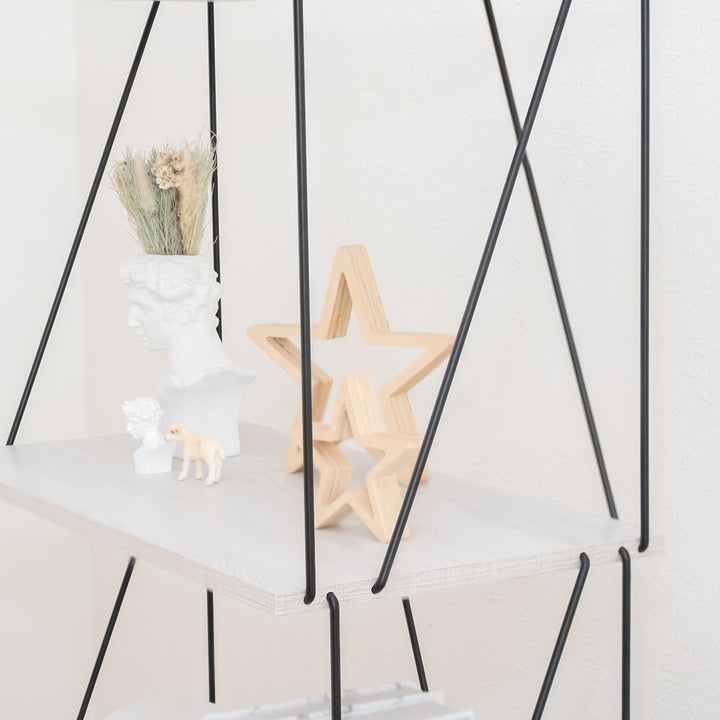 EZBOワイヤーラック2段幅61cm工具不要簡単組立モノトーン