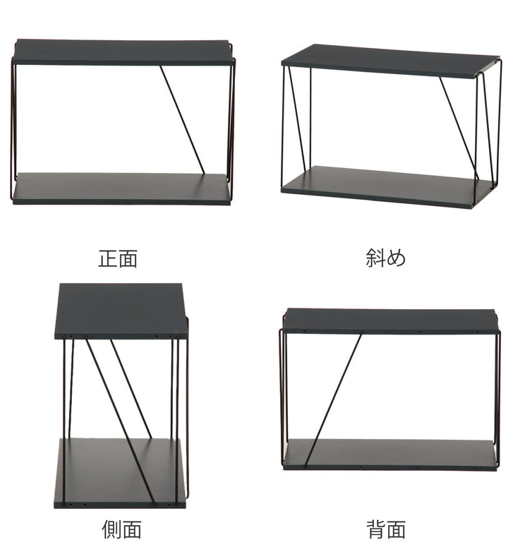 EZBOワイヤーラック2段幅61cm工具不要簡単組立モノトーン