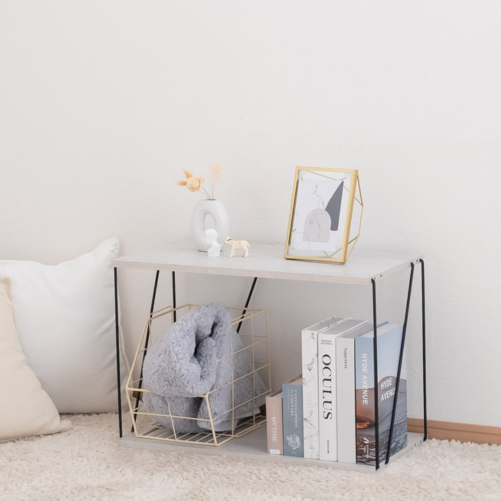 EZBOワイヤーラック2段幅61cm工具不要簡単組立モノトーン