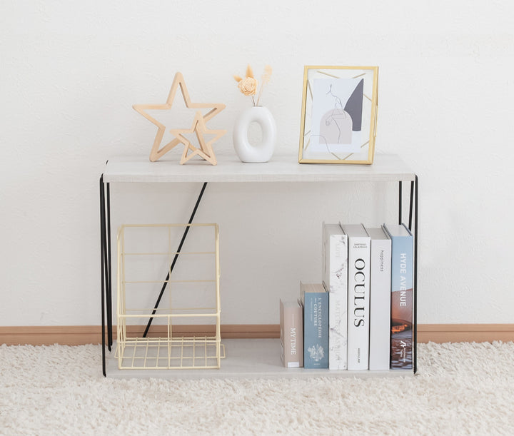 EZBOワイヤーラック2段幅61cm工具不要簡単組立モノトーン