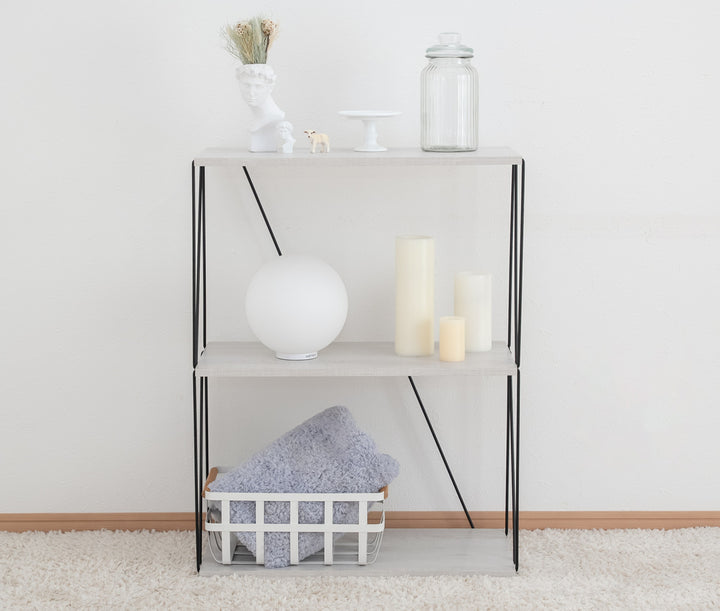 EZBOワイヤーラック3段幅61cm工具不要簡単組立モノトーン