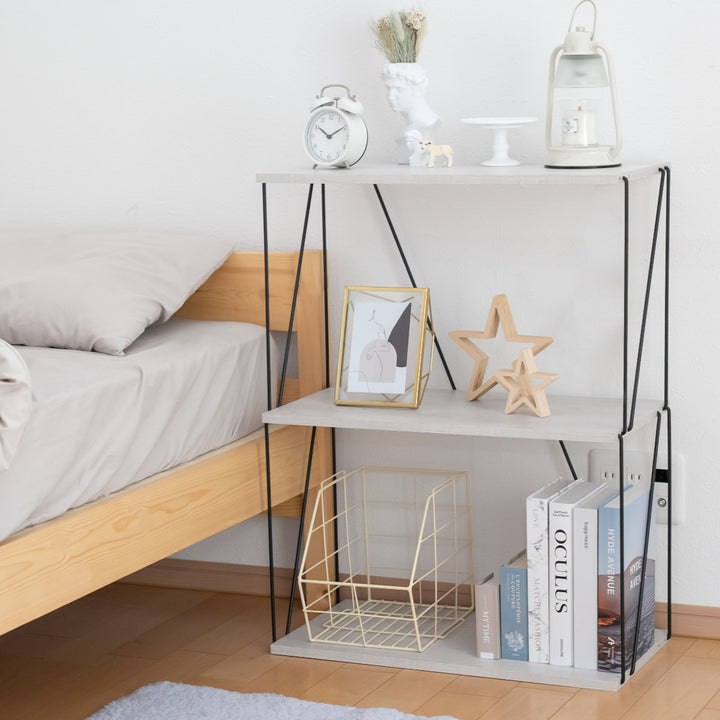 EZBOワイヤーラック3段幅61cm工具不要簡単組立モノトーン