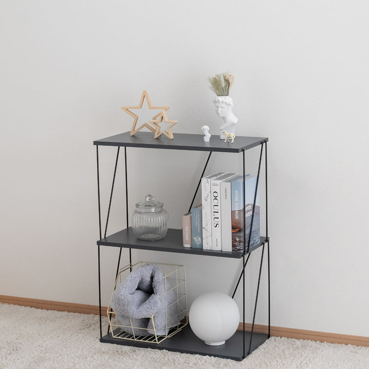 EZBOワイヤーラック3段幅61cm工具不要簡単組立モノトーン