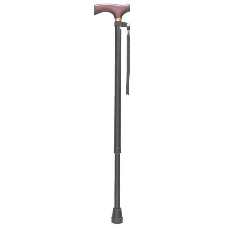 杖伸縮ベーシックブラック軽量